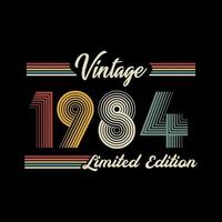 1984 Vintage Retro Limited Edition t shirt Design Vector