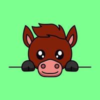 Vector illustration of cute horse and chibi animal