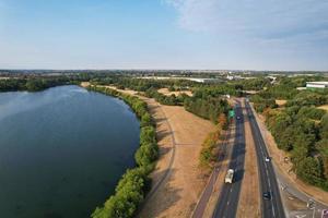 High Angle View of Lake and Landscape at Milton Keynes England photo
