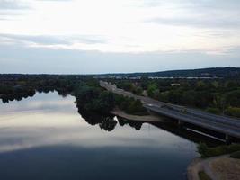 High Angle View of Lake and Landscape at Milton Keynes England photo