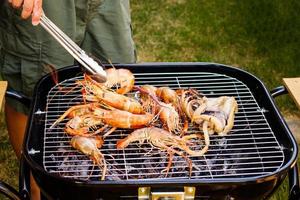 Grilled river shrimps photo