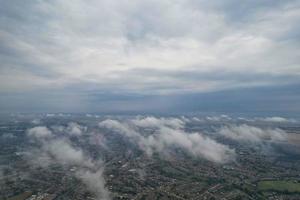 Gorgeous Aerial view of Dramatic Clouds over City photo