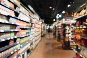 Abstract blur supermarket aisle background photo