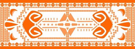 Geometric Orange Ethnic Pattern, Design in Boho, Aztec, Folk, Motif, Gypsy, Arabic, or Indian Style. Ideal for Fabric Pattern Printing or Carpet. vector