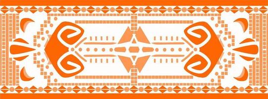 Geometric Orange Ethnic Pattern, Design in Boho, Aztec, Folk, Motif, Gypsy, Arabic, or Indian Style. Ideal for Fabric Pattern Printing or Carpet. vector