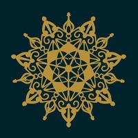 mandala de oro geométrico, diseño de adornos de lujo para decoración e impresión de obras de arte vector