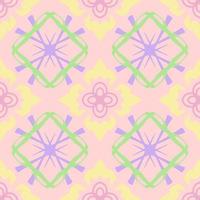 Pastel Color Seamless Pattern with Tribal Shape. Pattern designed in Ikat, Aztec, Moroccan, Thai, Luxury Arabic Style. Ideal for Fabric Garment, Ceramics, Wallpaper. Vector Illustration.