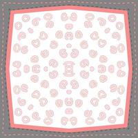 Square pattern design useful for silk scarf, kerchief, bandana, neck wear, shawl, hijab, fabric print, tile, wallpaper, carpet, or blanket. Artwork for fashion printing. Vector Illustration.