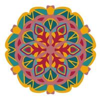 arte abstracto con forma tribal. diseñado en ikat, azteca, folk, motivo, tailandés, estilo árabe de lujo. ideal para prendas de tela, alfombra circular, elementos decorativos. ilustración vectorial vector