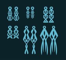 A collection of Earrings templates with geometric shapes. Isolated stencils pattern suitable for handmade work, laser cutting and printing. vector