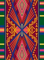 Abstract Art Pattern with Tribal Shape. Designed in Ikat, Aztec, Folk, Motif, Thai, Luxury Arabic Style. Ideal for Fabric Garment, Carpet, Wallpaper, or backdrop. Vector Illustration.