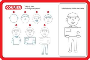 how to draw courier profession tutorial vector