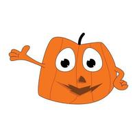 cute pumpkin cartoon character graphic vector