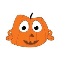 lindo gráfico de personaje de dibujos animados de calabaza vector