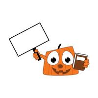 cute pumpkin cartoon character graphic vector