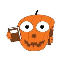 cute pumpkin cartoon character graphic vector