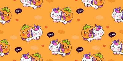 Seamless pattern Unicorn halloween vector