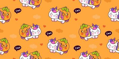 Seamless pattern Unicorn halloween vector