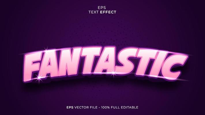 Vector editable text effect font