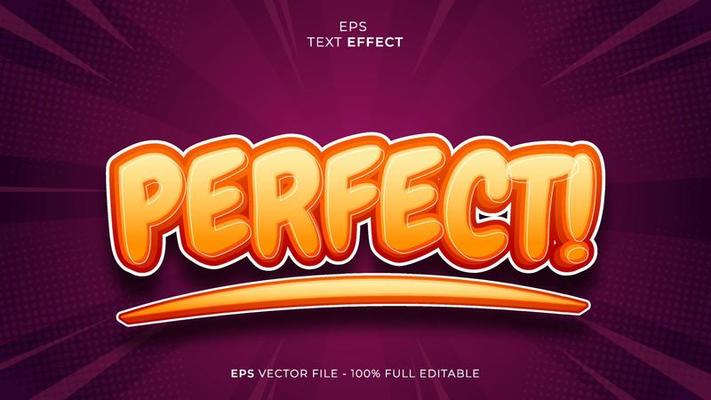 Vector editable text effect font