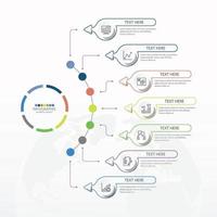 plantilla de infografía circular con 7 pasos, proceso u opciones, gráfico de proceso, utilizado para diagrama de proceso, presentaciones, diseño de flujo de trabajo, diagrama de flujo, infografía. ilustración vectorial eps10. vector