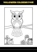 Halloween coloring page for kids. Line art coloring page design for kids. vector