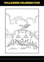 Halloween coloring page for kids. Line art coloring page design for kids. vector