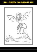 Halloween coloring page for kids. Line art coloring page design for kids. vector