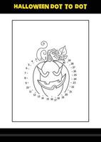 Halloween dot to dot coloring page for kids. Line art coloring page design for kids. vector