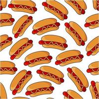 Appetizing hot dogs seamless pattern vector
