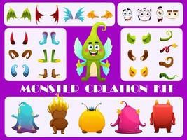 kit de creación de monstruos para construir un personaje de fantasía vector