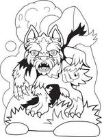 cartoon angry werewolf vector