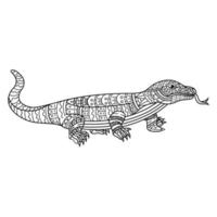 Komodo line art vector