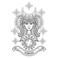 virgo zodiak arte lineal vector