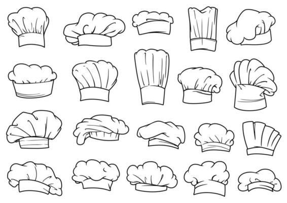 Chefs toques, caps and hats