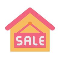 house for sale flat color icon vector