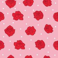 patrón de rosas rojas y rosadas vector