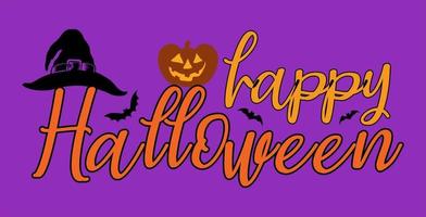 Happy Halloween script letter vector