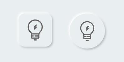 Light bulb line icon in neomorphic design style. Idea signs vector illustration.