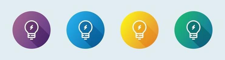Light bulb line icon in flat design style. Idea signs vector illustration.