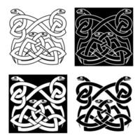 adornos de nudo de serpientes celtas en estilo tribal