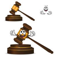 Cartoon isolated fun wooden gavel vector