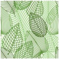 Seamless pattern of spring outline reen leaves vector