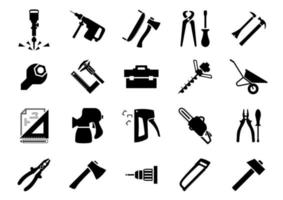 iconos de herramientas manuales y eléctricas vector