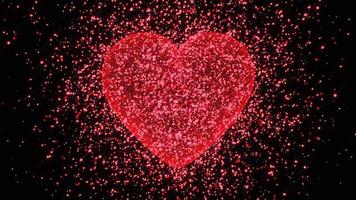 röd lysande hjärta. valentines dag. video