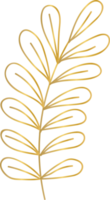 hoja de flor dorada png