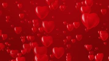 día de San Valentín. Animación de corazones rojos. fondo de saludo con corazones.