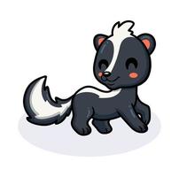 Cute little skunk cartoon posing vector