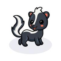 Cute little skunk cartoon posing vector