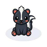 Cute little skunk cartoon sitting vector